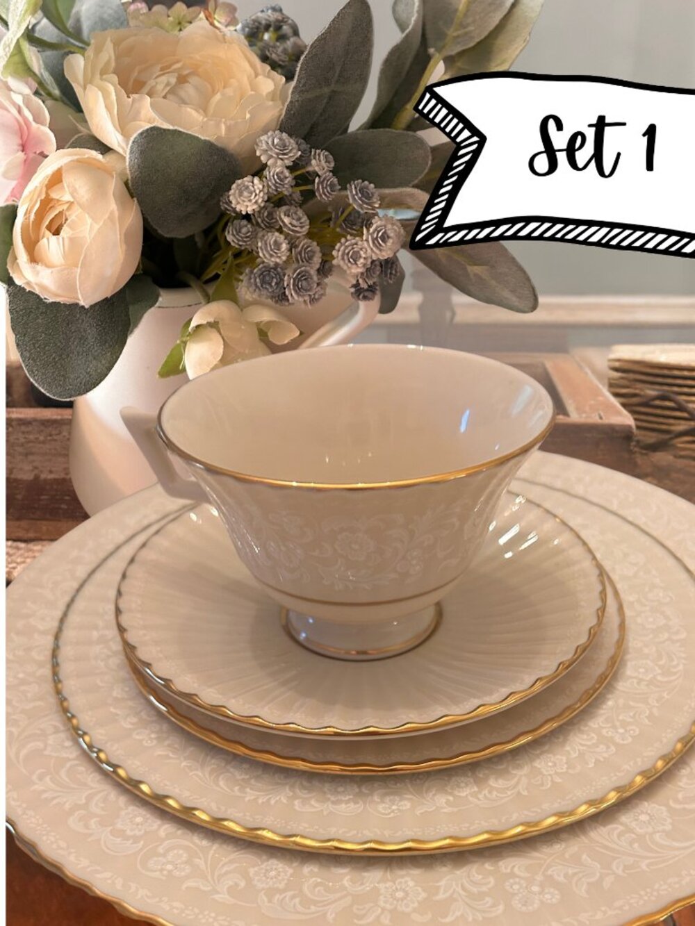 Lenox Citation Lace 5 Piece Place Setting China Dishes